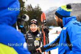 10.01.2023, Ruhpolding, Germany (GER): Dorothea Wierer (ITA), Giulio Gasparin (ITA), IBU TV, (l-r) - IBU World Cup Biathlon, training, Ruhpolding (GER). www.nordicfocus.com. © Manzoni/NordicFocus. Every downloaded picture is fee-liable.