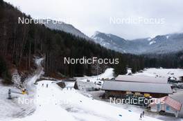 10.01.2023, Ruhpolding, Germany (GER): Event Feature: Overview over parts of the track towards the Parkplatzberg - IBU World Cup Biathlon, training, Ruhpolding (GER). www.nordicfocus.com. © Manzoni/NordicFocus. Every downloaded picture is fee-liable.
