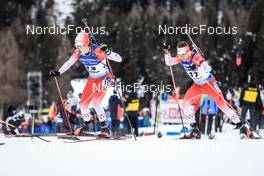 21.01.2023, Antholz, Italy (ITA): Adam Runnalls (CAN), Christian Gow (CAN), (l-r) - IBU World Cup Biathlon, pursuit men, Antholz (ITA). www.nordicfocus.com. © Manzoni/NordicFocus. Every downloaded picture is fee-liable.