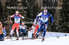 21.01.2023, Antholz, Italy (ITA): Christian Gow (CAN), Tuomas Harjula (FIN), (l-r) - IBU World Cup Biathlon, pursuit men, Antholz (ITA). www.nordicfocus.com. © Manzoni/NordicFocus. Every downloaded picture is fee-liable.