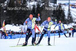 21.01.2023, Antholz, Italy (ITA): Philipp Nawrath (GER), Johannes Kuehn (GER), (l-r) - IBU World Cup Biathlon, pursuit men, Antholz (ITA). www.nordicfocus.com. © Manzoni/NordicFocus. Every downloaded picture is fee-liable.