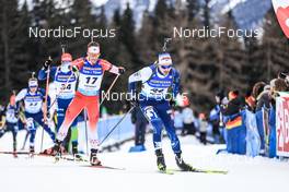 21.01.2023, Antholz, Italy (ITA): Christian Gow (CAN), Olli Hiidensalo (FIN), (l-r) - IBU World Cup Biathlon, pursuit men, Antholz (ITA). www.nordicfocus.com. © Manzoni/NordicFocus. Every downloaded picture is fee-liable.