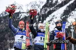 21.01.2023, Antholz, Italy (ITA): Roman Rees (GER), Johannes Dale (NOR), Vetle Sjaastad Christiansen (NOR), (l-r) - IBU World Cup Biathlon, pursuit men, Antholz (ITA). www.nordicfocus.com. © Manzoni/NordicFocus. Every downloaded picture is fee-liable.