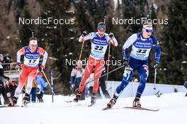 21.01.2023, Antholz, Italy (ITA): Christian Gow (CAN), Serafin Wiestner (SUI), Tuomas Harjula (FIN), (l-r) - IBU World Cup Biathlon, pursuit men, Antholz (ITA). www.nordicfocus.com. © Manzoni/NordicFocus. Every downloaded picture is fee-liable.