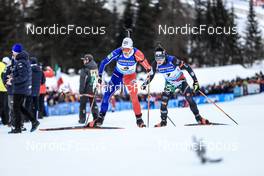 21.01.2023, Antholz, Italy (ITA): Emilien Jacquelin (FRA), Tommaso Giacomel (ITA), (l-r) - IBU World Cup Biathlon, pursuit men, Antholz (ITA). www.nordicfocus.com. © Manzoni/NordicFocus. Every downloaded picture is fee-liable.