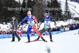 21.01.2023, Antholz, Italy (ITA): Emilien Jacquelin (FRA), Tommaso Giacomel (ITA), (l-r) - IBU World Cup Biathlon, pursuit men, Antholz (ITA). www.nordicfocus.com. © Manzoni/NordicFocus. Every downloaded picture is fee-liable.