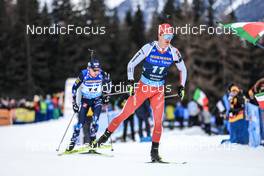 21.01.2023, Antholz, Italy (ITA): Niklas Hartweg (SUI) - IBU World Cup Biathlon, pursuit men, Antholz (ITA). www.nordicfocus.com. © Manzoni/NordicFocus. Every downloaded picture is fee-liable.