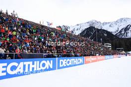 21.01.2023, Antholz, Italy (ITA): Event Feature: Fans with flags on the grandstand - IBU World Cup Biathlon, pursuit women, Antholz (ITA). www.nordicfocus.com. © Manzoni/NordicFocus. Every downloaded picture is fee-liable.