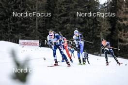 22.01.2023, Antholz, Italy (ITA): Tuomas Harjula (FIN), Rene Zahkna (EST), David Zobel (GER), (l-r) - IBU World Cup Biathlon, relay men, Antholz (ITA). www.nordicfocus.com. © Manzoni/NordicFocus. Every downloaded picture is fee-liable.