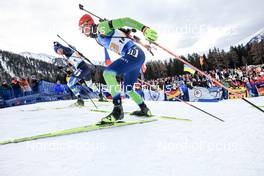22.01.2023, Antholz, Italy (ITA): Bogdan Tsymbal (UKR), Rok Trsan (SLO), (l-r) - IBU World Cup Biathlon, relay men, Antholz (ITA). www.nordicfocus.com. © Manzoni/NordicFocus. Every downloaded picture is fee-liable.