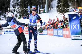 22.01.2023, Antholz, Italy (ITA): Sturla Holm Laegreid (NOR), Vetle Sjaastad Christiansen (NOR), (l-r) - IBU World Cup Biathlon, relay men, Antholz (ITA). www.nordicfocus.com. © Manzoni/NordicFocus. Every downloaded picture is fee-liable.