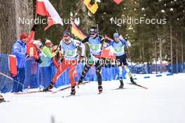 22.01.2023, Antholz, Italy (ITA): Serafin Wiestner (SUI), Tommaso Giacomel (ITA), (l-r) - IBU World Cup Biathlon, relay men, Antholz (ITA). www.nordicfocus.com. © Manzoni/NordicFocus. Every downloaded picture is fee-liable.