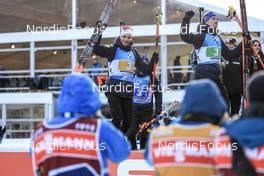 22.01.2023, Antholz, Italy (ITA): Emilien Jacquelin (FRA), Fabien Claude (FRA), (l-r) - IBU World Cup Biathlon, relay men, Antholz (ITA). www.nordicfocus.com. © Manzoni/NordicFocus. Every downloaded picture is fee-liable.