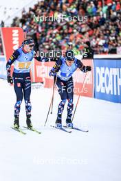 22.01.2023, Antholz, Italy (ITA): Johannes Thingnes Boe (NOR), Vetle Sjaastad Christiansen (NOR), (l-r) - IBU World Cup Biathlon, relay men, Antholz (ITA). www.nordicfocus.com. © Manzoni/NordicFocus. Every downloaded picture is fee-liable.