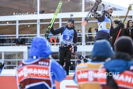 22.01.2023, Antholz, Italy (ITA): Quentin Fillon Maillet (FRA), Emilien Jacquelin (FRA), (l-r) - IBU World Cup Biathlon, relay men, Antholz (ITA). www.nordicfocus.com. © Manzoni/NordicFocus. Every downloaded picture is fee-liable.