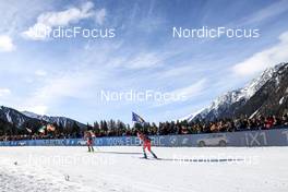 22.01.2023, Antholz, Italy (ITA): Anna Gandler (AUT), Nadia Moser (CAN), (l-r) - IBU World Cup Biathlon, relay women, Antholz (ITA). www.nordicfocus.com. © Manzoni/NordicFocus. Every downloaded picture is fee-liable.