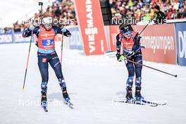 22.01.2023, Antholz, Italy (ITA): Ingrid Landmark Tandrevold (NOR), Marte Olsbu Roeiseland (NOR), (l-r) - IBU World Cup Biathlon, relay women, Antholz (ITA). www.nordicfocus.com. © Manzoni/NordicFocus. Every downloaded picture is fee-liable.