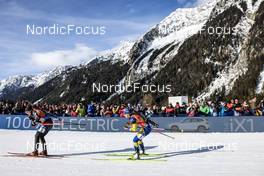 22.01.2023, Antholz, Italy (ITA): Dorothea Wierer (ITA), Anna Magnusson (SWE), (l-r) - IBU World Cup Biathlon, relay women, Antholz (ITA). www.nordicfocus.com. © Manzoni/NordicFocus. Every downloaded picture is fee-liable.