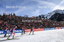 22.01.2023, Antholz, Italy (ITA): Rebecca Passler (ITA), Lou Jeanmonnot (FRA), Vanessa Voigt (GER), Linn Persson (SWE), (l-r) - IBU World Cup Biathlon, relay women, Antholz (ITA). www.nordicfocus.com. © Manzoni/NordicFocus. Every downloaded picture is fee-liable.