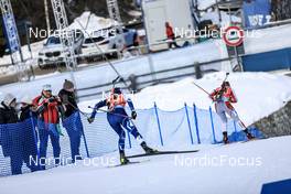 22.01.2023, Antholz, Italy (ITA): Nastassia Kinnunen (FIN), Lea Meier (SUI), (l-r) - IBU World Cup Biathlon, relay women, Antholz (ITA). www.nordicfocus.com. © Manzoni/NordicFocus. Every downloaded picture is fee-liable.
