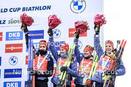 22.01.2023, Antholz, Italy (ITA): Vanessa Voigt (GER), Sophia Schneider (GER), Janina Hettich-Walz (GER), Hanna Kebinger (GER), (l-r) - IBU World Cup Biathlon, relay women, Antholz (ITA). www.nordicfocus.com. © Manzoni/NordicFocus. Every downloaded picture is fee-liable.
