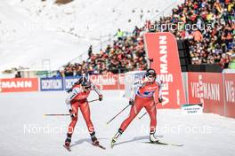 22.01.2023, Antholz, Italy (ITA): Lea Meier (SUI), Lena Haecki-Gross (SUI), (l-r) - IBU World Cup Biathlon, relay women, Antholz (ITA). www.nordicfocus.com. © Manzoni/NordicFocus. Every downloaded picture is fee-liable.