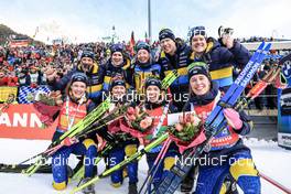 22.01.2023, Antholz, Italy (ITA): Hanna Oeberg (SWE), Linn Persson (SWE), Anna Magnusson (SWE), Elvira Oeberg (SWE), (l-r) - IBU World Cup Biathlon, relay women, Antholz (ITA). www.nordicfocus.com. © Manzoni/NordicFocus. Every downloaded picture is fee-liable.