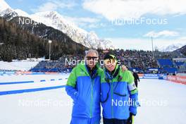 22.01.2023, Antholz, Italy (ITA): Norbert Baier (GER) IBU TD, Georg Kircher (ITA), Chief of Competition (l-r) - IBU World Cup Biathlon, relay women, Antholz (ITA). www.nordicfocus.com. © Manzoni/NordicFocus. Every downloaded picture is fee-liable.