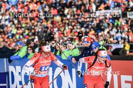 22.01.2023, Antholz, Italy (ITA): Emily Dickson (CAN), Benita Peiffer (CAN), (l-r) - IBU World Cup Biathlon, relay women, Antholz (ITA). www.nordicfocus.com. © Manzoni/NordicFocus. Every downloaded picture is fee-liable.