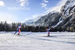 20.01.2023, Antholz, Italy (ITA): Emilien Jacquelin (FRA), Antonin Guigonnat (FRA), (l-r) - IBU World Cup Biathlon, sprint men, Antholz (ITA). www.nordicfocus.com. © Manzoni/NordicFocus. Every downloaded picture is fee-liable.