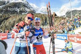 20.01.2023, Antholz, Italy (ITA): Vaclav Cervenka (USA), Adam Runnalls (CAN), (l-r) - IBU World Cup Biathlon, sprint men, Antholz (ITA). www.nordicfocus.com. © Manzoni/NordicFocus. Every downloaded picture is fee-liable.