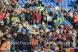 20.01.2023, Antholz, Italy (ITA): Event Feature: Swedish fans on the grandstand - IBU World Cup Biathlon, sprint men, Antholz (ITA). www.nordicfocus.com. © Manzoni/NordicFocus. Every downloaded picture is fee-liable.