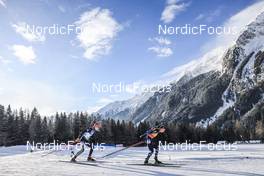 20.01.2023, Antholz, Italy (ITA): Benedikt Doll (GER), Johannes Thingnes Boe (NOR), (l-r) - IBU World Cup Biathlon, sprint men, Antholz (ITA). www.nordicfocus.com. © Manzoni/NordicFocus. Every downloaded picture is fee-liable.