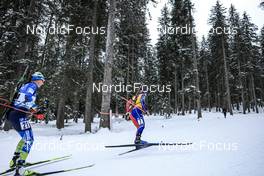 19.01.2023, Antholz, Italy (ITA): Olena Bilosiuk (UKR), Julia Simon (FRA), (l-r) - IBU World Cup Biathlon, sprint women, Antholz (ITA). www.nordicfocus.com. © Manzoni/NordicFocus. Every downloaded picture is fee-liable.