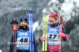 19.01.2023, Antholz, Italy (ITA): Marte Olsbu Roeiseland (NOR), Anamarija Lampic (SLO), (l-r) - IBU World Cup Biathlon, sprint women, Antholz (ITA). www.nordicfocus.com. © Manzoni/NordicFocus. Every downloaded picture is fee-liable.