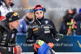 19.01.2023, Antholz, Italy (ITA): Jonne Kahkonen (FIN), coach Team Italy, Lisa Vittozzi (ITA), (l-r) - IBU World Cup Biathlon, sprint women, Antholz (ITA). www.nordicfocus.com. © Manzoni/NordicFocus. Every downloaded picture is fee-liable.