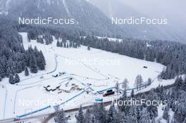 17.01.2023, Antholz, Italy (ITA): Event Feature: Overview over the biathlon stadium and the Huber Alm - IBU World Cup Biathlon, training, Antholz (ITA). www.nordicfocus.com. © Manzoni/NordicFocus. Every downloaded picture is fee-liable.