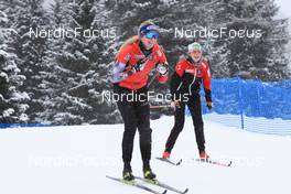 17.01.2023, Antholz, Italy (ITA): Lisa Theresa Hauser (AUT), Tamara Steiner (AUT), (l-r) - IBU World Cup Biathlon, training, Antholz (ITA). www.nordicfocus.com. © Manzoni/NordicFocus. Every downloaded picture is fee-liable.