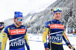 18.01.2023, Antholz, Italy (ITA): Malte Stefansson (SWE), Emil Nykvist (SWE), (l-r) - IBU World Cup Biathlon, training, Antholz (ITA). www.nordicfocus.com. © Manzoni/NordicFocus. Every downloaded picture is fee-liable.