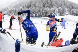 17.01.2023, Antholz, Italy (ITA): Mona Brorsson (SWE), Linn Persson (SWE), (l-r) - IBU World Cup Biathlon, training, Antholz (ITA). www.nordicfocus.com. © Manzoni/NordicFocus. Every downloaded picture is fee-liable.