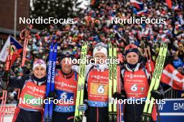05.03.2023, Nove Mesto, Czech Republic (CZE): Ingrid Landmark Tandrevold (NOR), Endre Stroemsheim (NOR), Johannes Dale (NOR), Karoline Offigstad Knotten (NOR), (l-r) - IBU World Cup Biathlon, mixed relay, Nove Mesto (CZE). www.nordicfocus.com. © Manzoni/NordicFocus. Every downloaded picture is fee-liable.