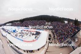 04.03.2023, Nove Mesto, Czech Republic (CZE): Event Feature: Overview over the Vysocina Arena with full packed grandstands - IBU World Cup Biathlon, pursuit men, Nove Mesto (CZE). www.nordicfocus.com. © Manzoni/NordicFocus. Every downloaded picture is fee-liable.