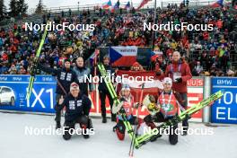 05.03.2023, Nove Mesto, Czech Republic (CZE): Baiba Bendika (LAT), Andrejs Rastorgujevs (LAT), (l-r) - IBU World Cup Biathlon, single mixed relay, Nove Mesto (CZE). www.nordicfocus.com. © Manzoni/NordicFocus. Every downloaded picture is fee-liable.