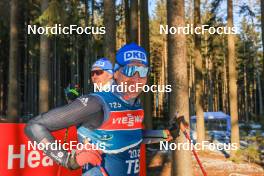 01.03.2023, Nove Mesto, Czech Republic (CZE): Uros Velepec (SLO), coach Team Germany, Andreas Emslander (GER), (l-r) - IBU World Cup Biathlon, training, Nove Mesto (CZE). www.nordicfocus.com. © Manzoni/NordicFocus. Every downloaded picture is fee-liable.