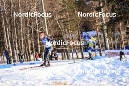 09.03.2023, Oestersund, Sweden, (SWE): Benedikt Doll (GER), Jesper Nelin (SWE), (l-r) - IBU World Cup Biathlon, individual men, Oestersund (SWE). www.nordicfocus.com. © Manzoni/NordicFocus. Every downloaded picture is fee-liable.