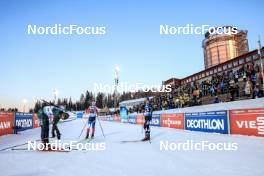09.03.2023, Oestersund, Sweden, (SWE): Vytautas Strolia (LTU), Adam Vaclavik (CZE), Vebjoern Soerum (NOR), (l-r) - IBU World Cup Biathlon, individual men, Oestersund (SWE). www.nordicfocus.com. © Manzoni/NordicFocus. Every downloaded picture is fee-liable.