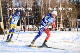 09.03.2023, Oestersund, Sweden, (SWE): Malte Stefansson (SWE), Oscar Lombardot (FRA), (l-r) - IBU World Cup Biathlon, individual men, Oestersund (SWE). www.nordicfocus.com. © Manzoni/NordicFocus. Every downloaded picture is fee-liable.