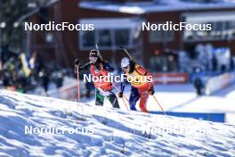 09.03.2023, Oestersund, Sweden, (SWE): Lisa Vittozzi (ITA), Julia Simon (FRA), (l-r) - IBU World Cup Biathlon, individual women, Oestersund (SWE). www.nordicfocus.com. © Manzoni/NordicFocus. Every downloaded picture is fee-liable.