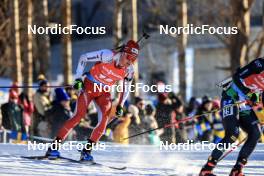 12.03.2023, Oestersund, Sweden, (SWE): Sebastian Stalder (SUI) - IBU World Cup Biathlon, mass men, Oestersund (SWE). www.nordicfocus.com. © Manzoni/NordicFocus. Every downloaded picture is fee-liable.