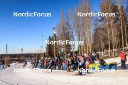 12.03.2023, Oestersund, Sweden, (SWE): Aleksander Fjeld Andersen (NOR), Florent Claude (BEL), David Zobel (GER), Eric Perrot (FRA), (l-r) - IBU World Cup Biathlon, mass men, Oestersund (SWE). www.nordicfocus.com. © Manzoni/NordicFocus. Every downloaded picture is fee-liable.
